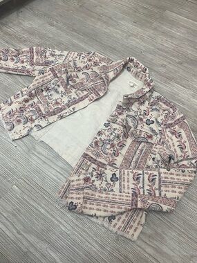Shyanne Cream Jacket with Dusty Rose & Navy Accents